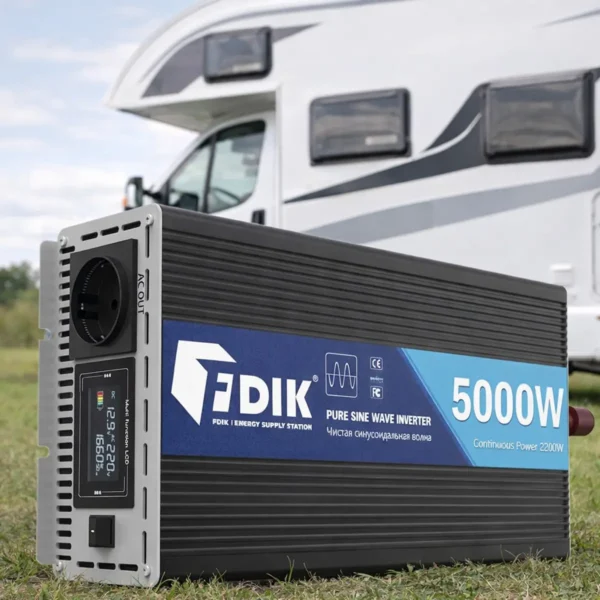 Inverter Καθαρού Ημιτόνου 12V 24V σε 220V – 5000W με Έγχρωμη Οθόνη