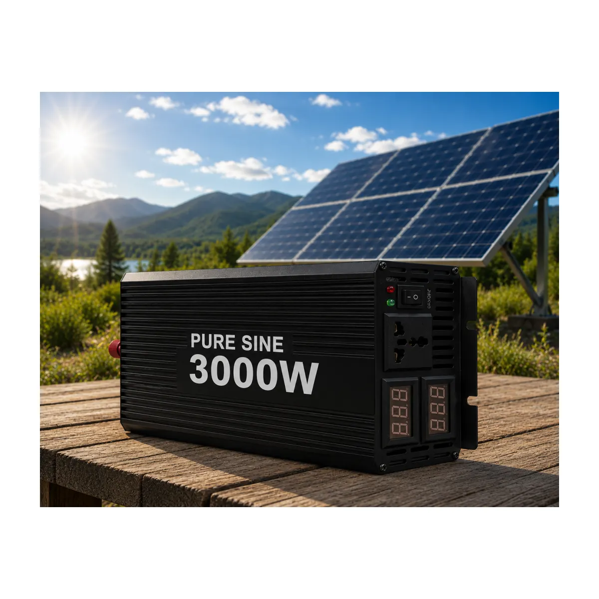 Inverter katharou imitonou 12v se 220v 3000w me othoni